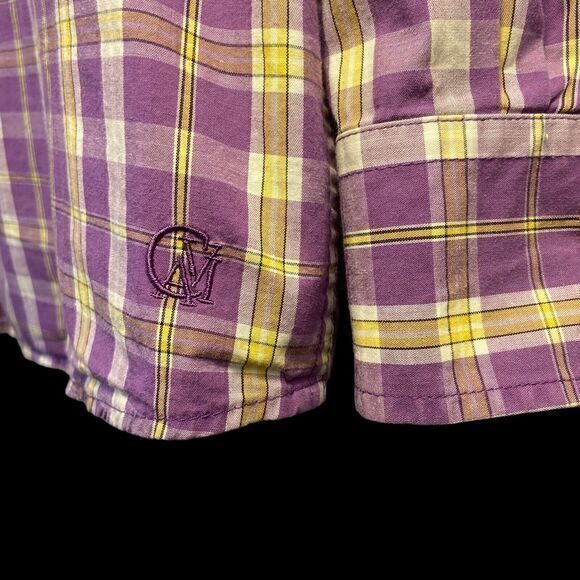 CAVI Product of Great Taste Long Sleeve Button Up Purple‎ Plaid Shirt Size XL - Picture 3 of 16